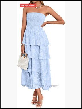 Summer Strapless Maxi Dress Boho Floral Off Shoulder Chiffon Long Sundress